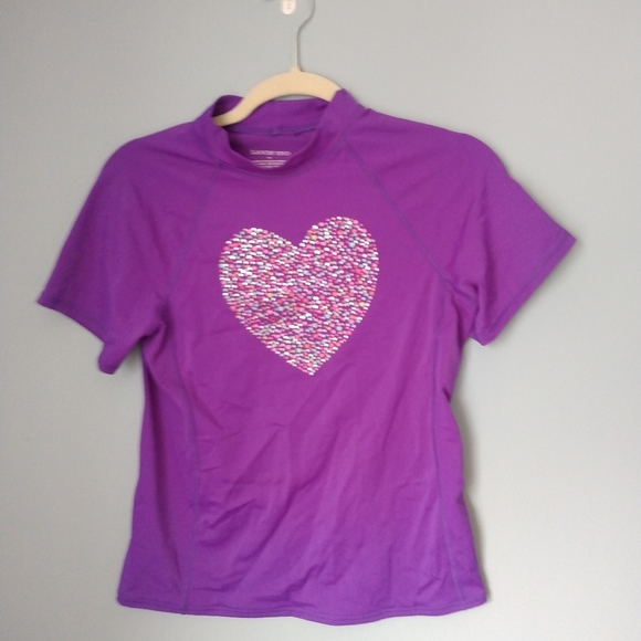 Purple Swim Surf Shirt Rash Guard, Swimwear Short Long Sleeve Children Child Kid - Picture 1 of 4